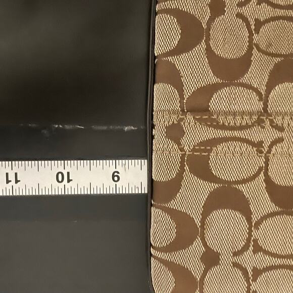 Coach Crossbody Bag Women Adjustable Signature Canvas Full Zip Leather Trim READ - Picture 10 of 12